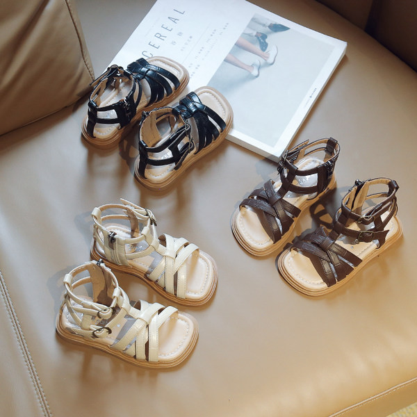 Детски сандали с равна подметка - три цвята