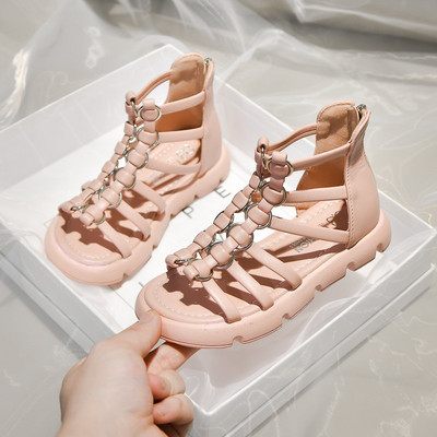 Нов модел детски летни сандали с равна подметка за момичета