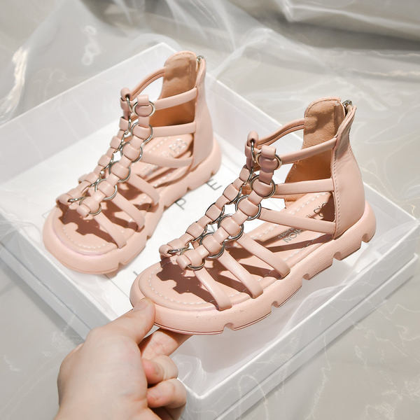 Нов модел детски летни сандали с равна подметка за момичета