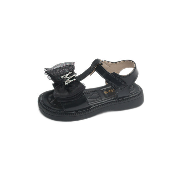 Детски сандали с панделка от тюл и декорация с камъни