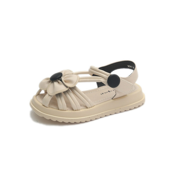 Детски сандали от кожа с 3D декорация и велкро лепенки