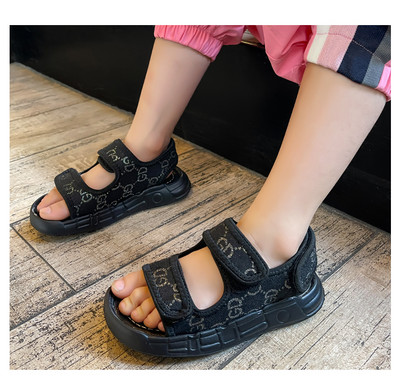 Laisvalaikės vaikiškos basutės su velcro užsegimu mergaitėms