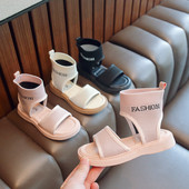 Ежедневни детски сандали с надпис за момичета