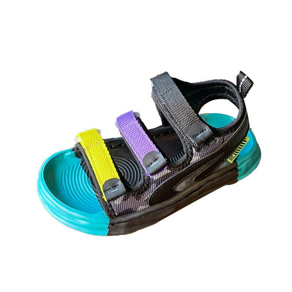 Детски сандали със цветни лепенки 