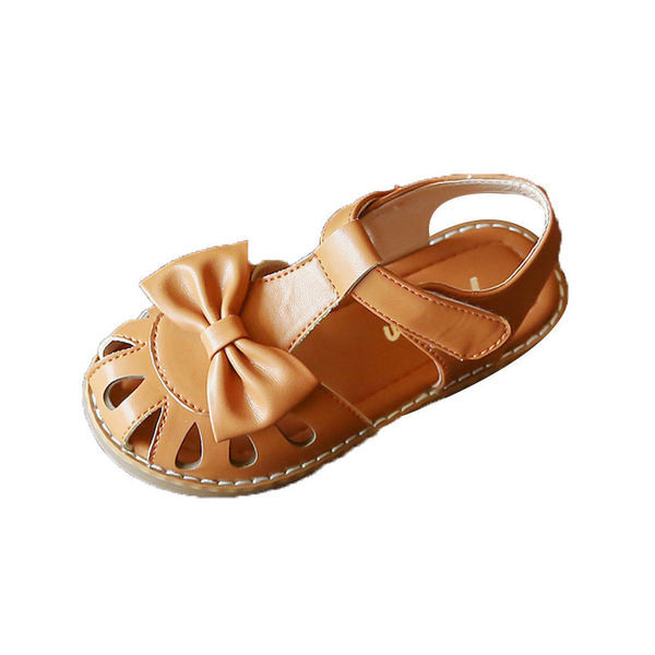 Детски сандали за момичета от изкуствена кожа с панделка 