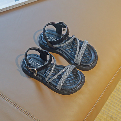 Нов модел детски сандали с камъни за момичета