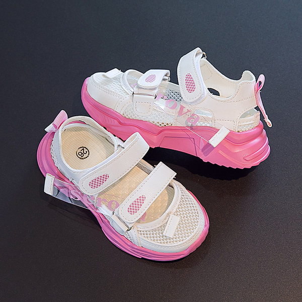 Сандали за момиче от мрежеста материя