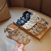 Нов модел детски летни сандали с каишки от еко кожа 