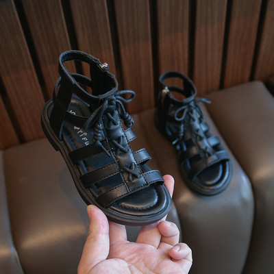 Сандали за момиче от еко кожа в римски стил