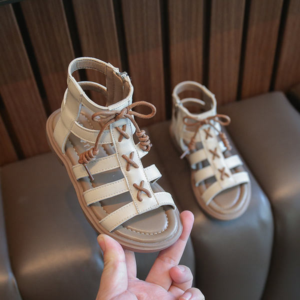 Сандали за момиче от еко кожа в римски стил