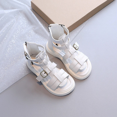 Модерни детски сандали с катарама и цип за момичета