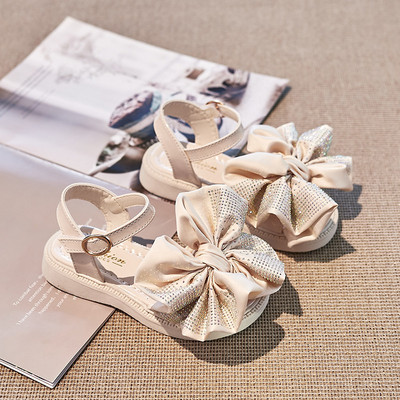 Детски сандали за момичета с панделка и метално закопчаване