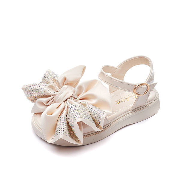 Детски сандали за момичета с панделка и метално закопчаване 