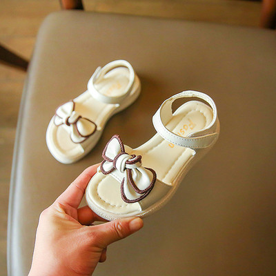 Детски сандали с панделка и лепенки 