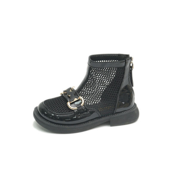 Детски затворени летни обувки с метален елемент за момичета 