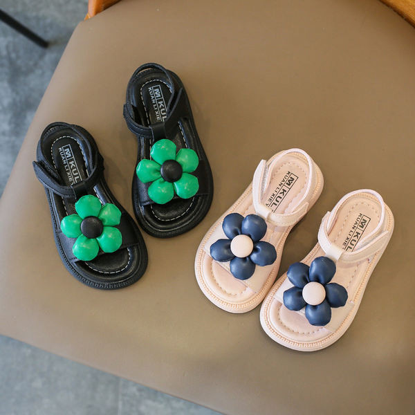 Детски гумени сандали с декорация цвете 
