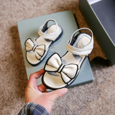 Детски сандали за момичета от еко кожа с панделка нов модел