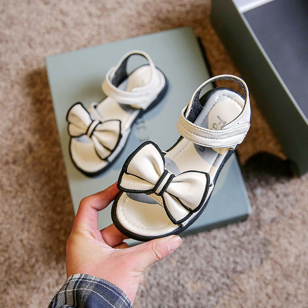Детски сандали за момичета от еко кожа с панделка нов модел