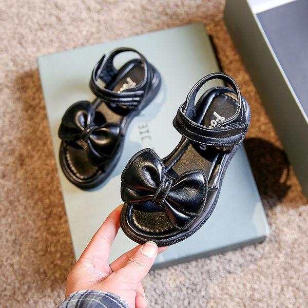 Детски сандали за момичета от еко кожа с панделка нов модел