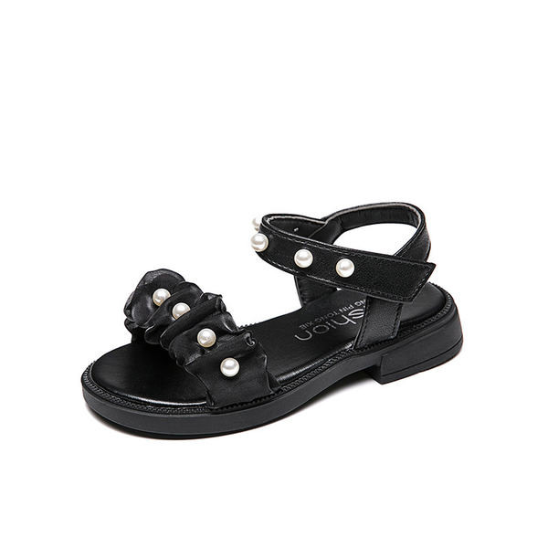 Нов модел детски сандали с перли -три цвята за момичета