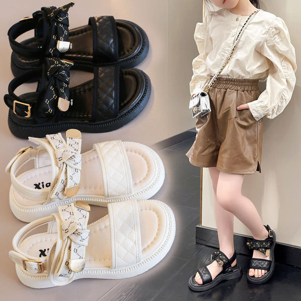 Детски сандали за момиче от капитонирана еко кожа