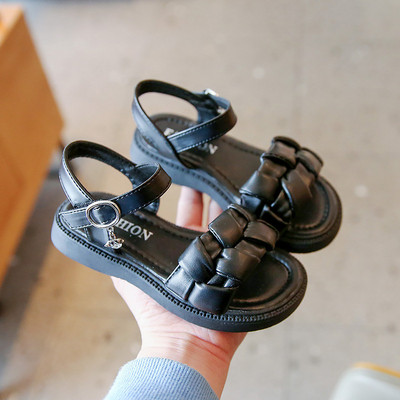 Сандали за момиче с каишки от еко кожа