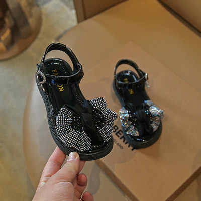 Детски сандали с панделка в три цвята