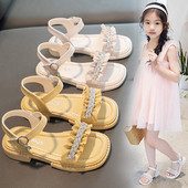 Детски летни сандали за момичета с декоративни камъни