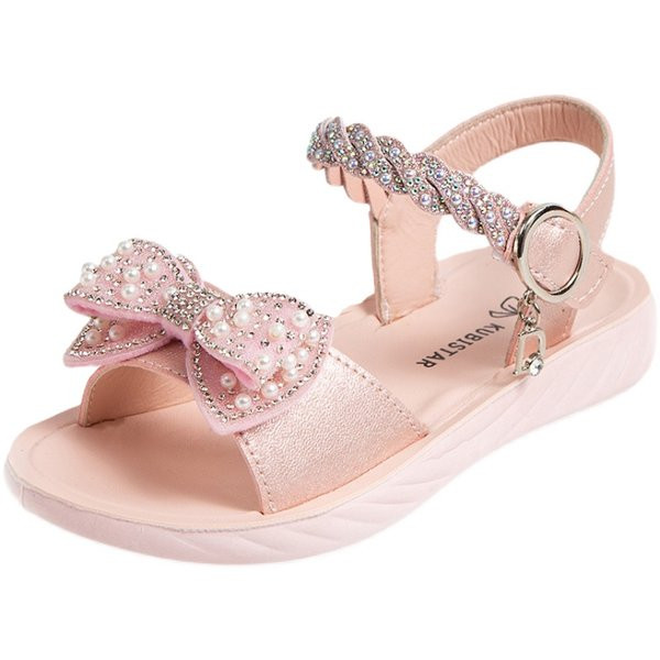 Нов модел сандали за момичета с декорация перли и камъни