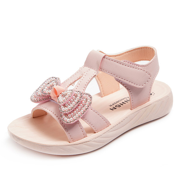 Нов модел сандали за момичета с декорация перли и камъни