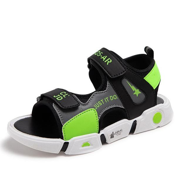 Детски цветни сандали с лепенки 