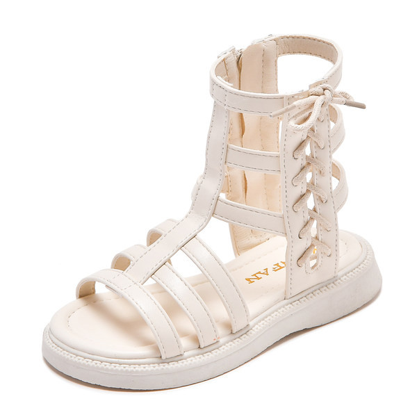 Детски сандали от изкуствена кожа с цип