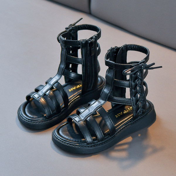 Детски сандали от изкуствена кожа с цип