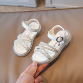 Детски летни сандали с камъни за момичета