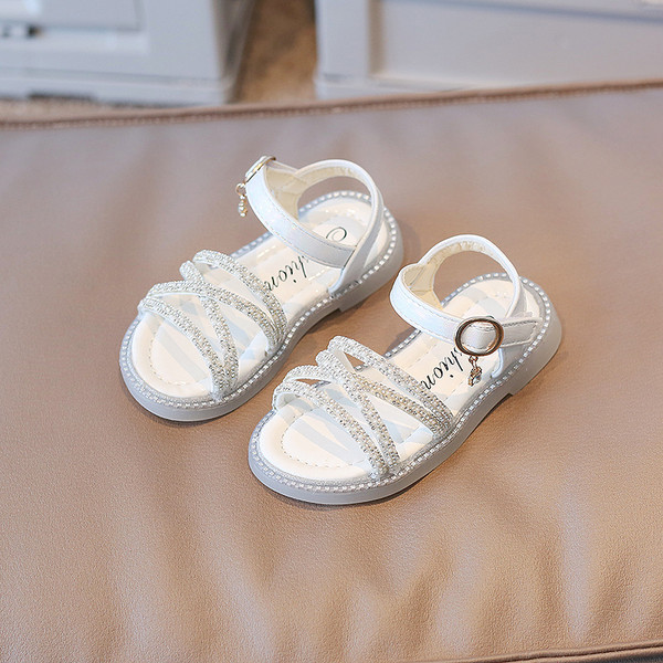 Детски летни сандали с камъни за момичета