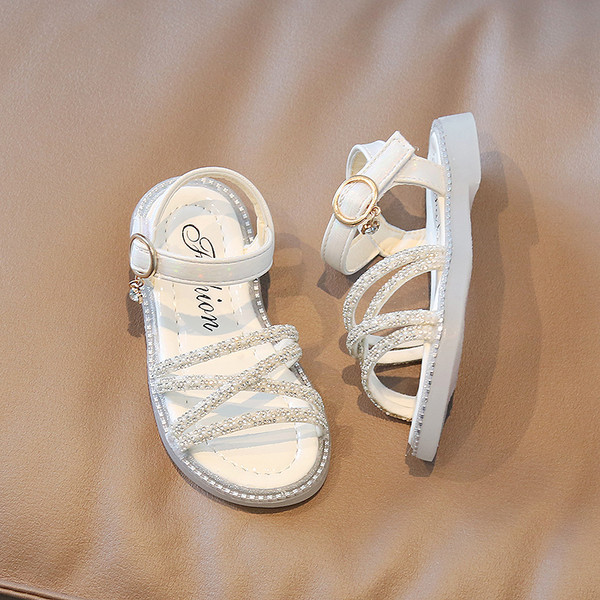 Детски летни сандали с камъни за момичета