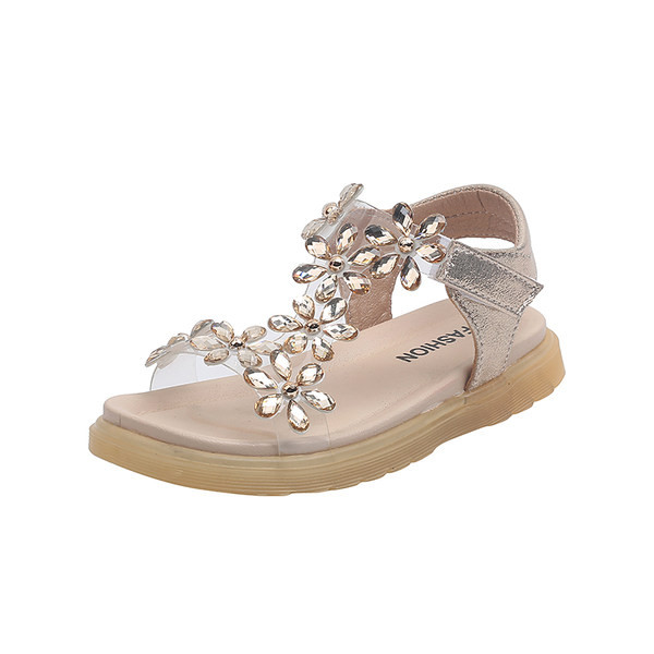 Нов модел летни детски сандали с камъни за момичета