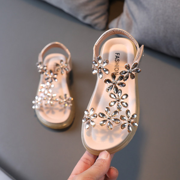 Нов модел летни детски сандали с камъни за момичета