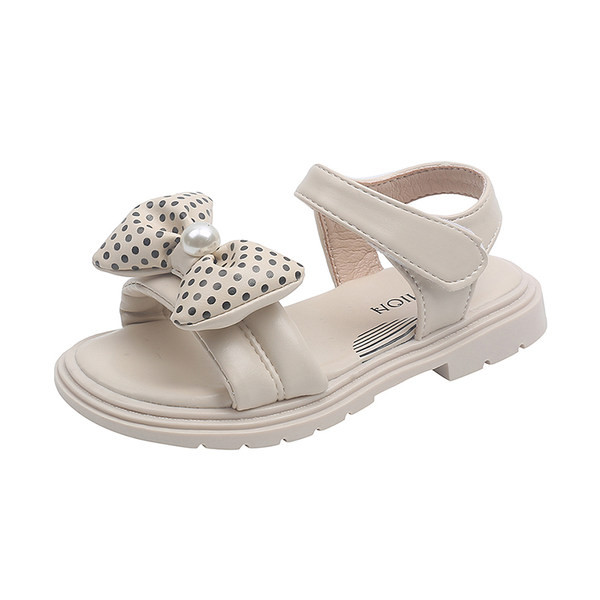 Сандали за момичета с текстилна панделка и перла