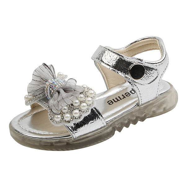 Детски модерни сандали за момичета с панделка 