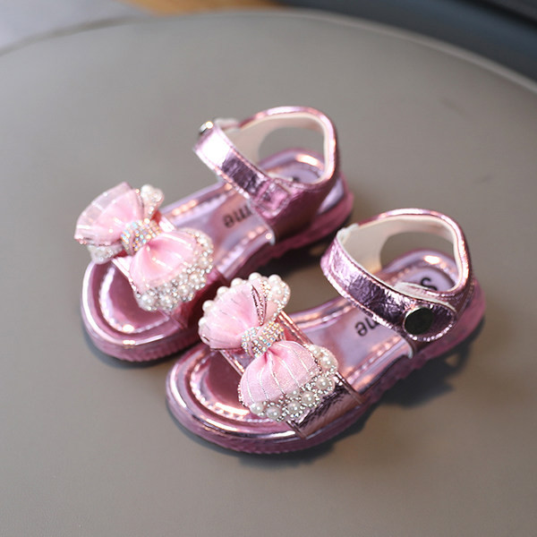 Детски модерни сандали за момичета с панделка 