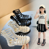 Сандали за момичета с тънки каишки от еко кожа - римски стил