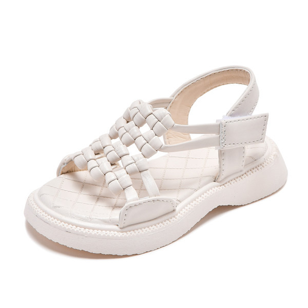 Детски сандали с кръстосани каишки от еко кожа