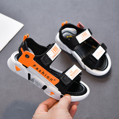 Детски сандали с лепенка в три цвята