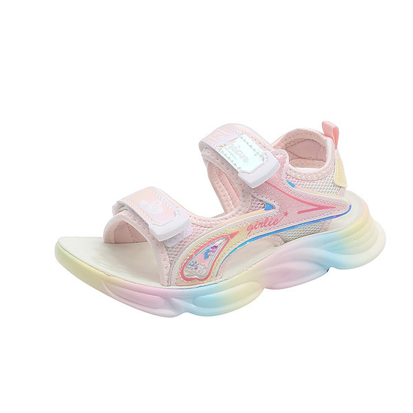 Детски сандали за момичета с груба подметка и велкро закопчаване 