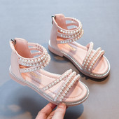 Детски сандали с перли в три цвята