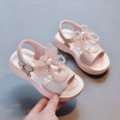 Сандали за момичета с панделка от мъниста
