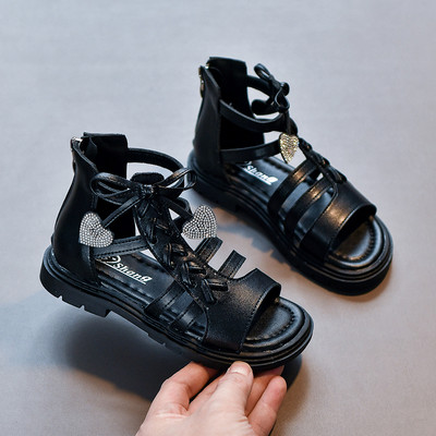 Стилни сандали за момичета от изкуствена кожа