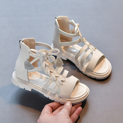 Стилни сандали за момичета от изкуствена кожа