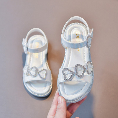 Детски сандали с камъни в два цвята